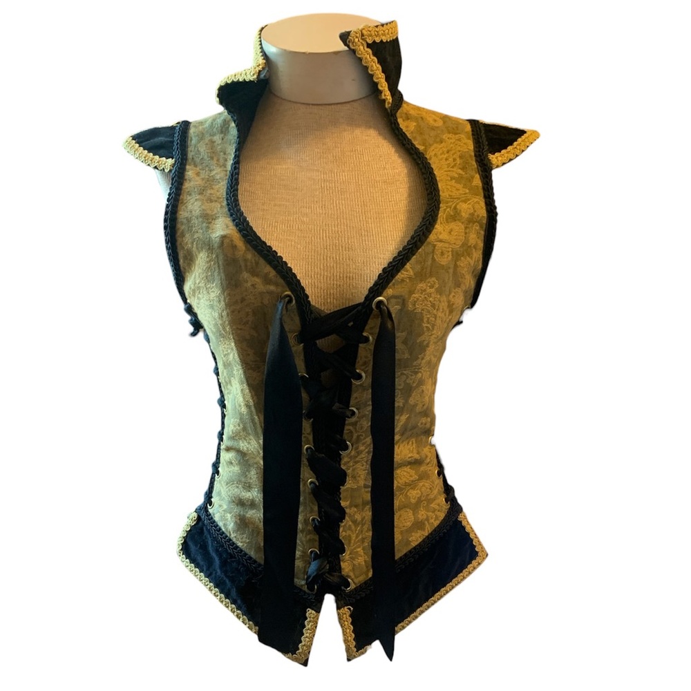 Handmade Brocade Steampunk Adjustable Corset - Picture 5 of 11